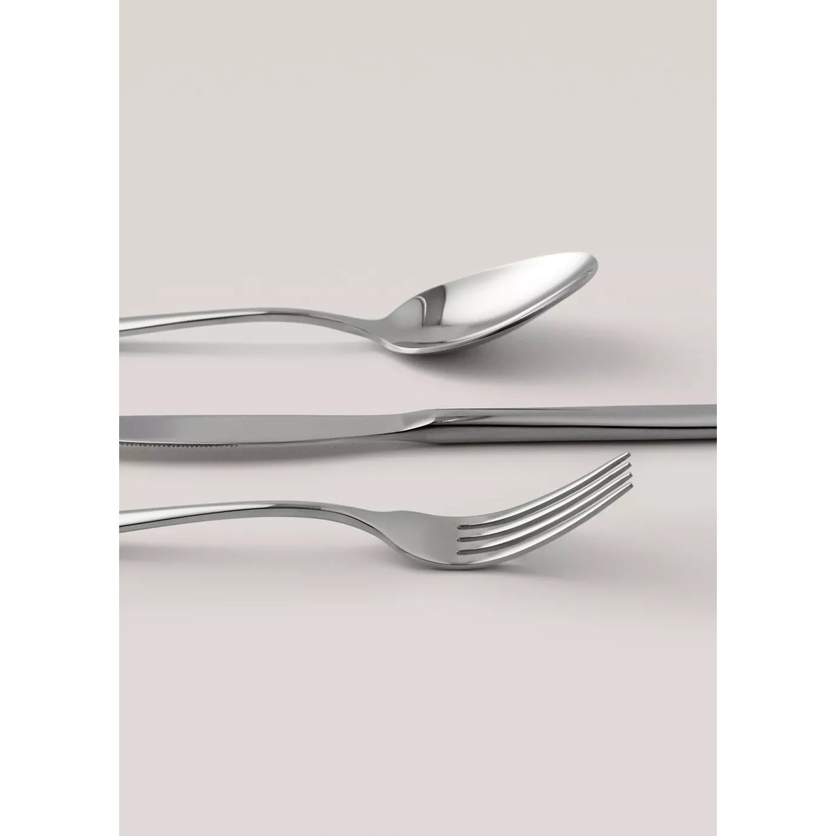 Ensemble de couverts 3 pièces en acier inoxydable à manche fin argent, MANGO HOME