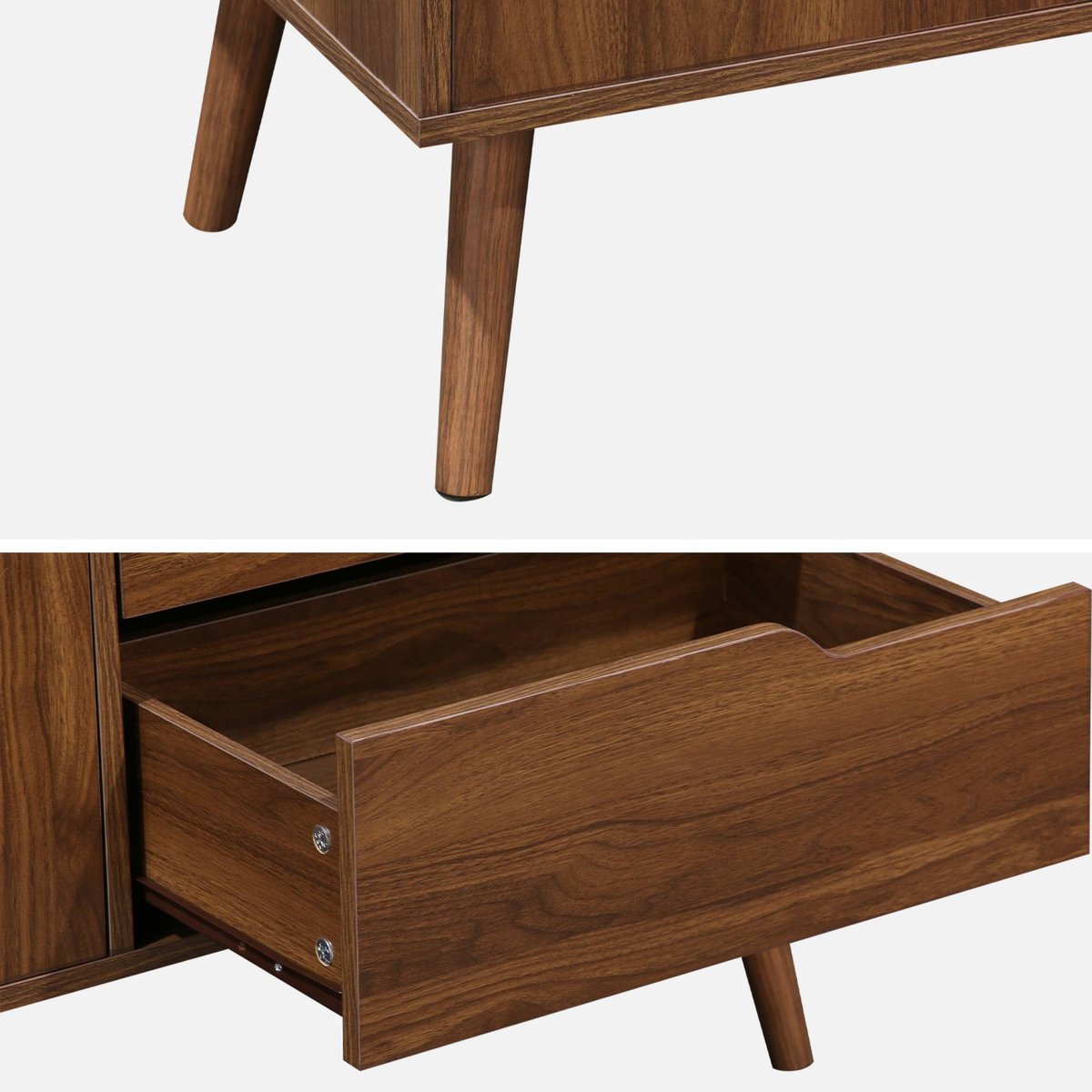 Buffet scandinave décor bois 2 portes 160cm NEPAL noyer, SWEEEK