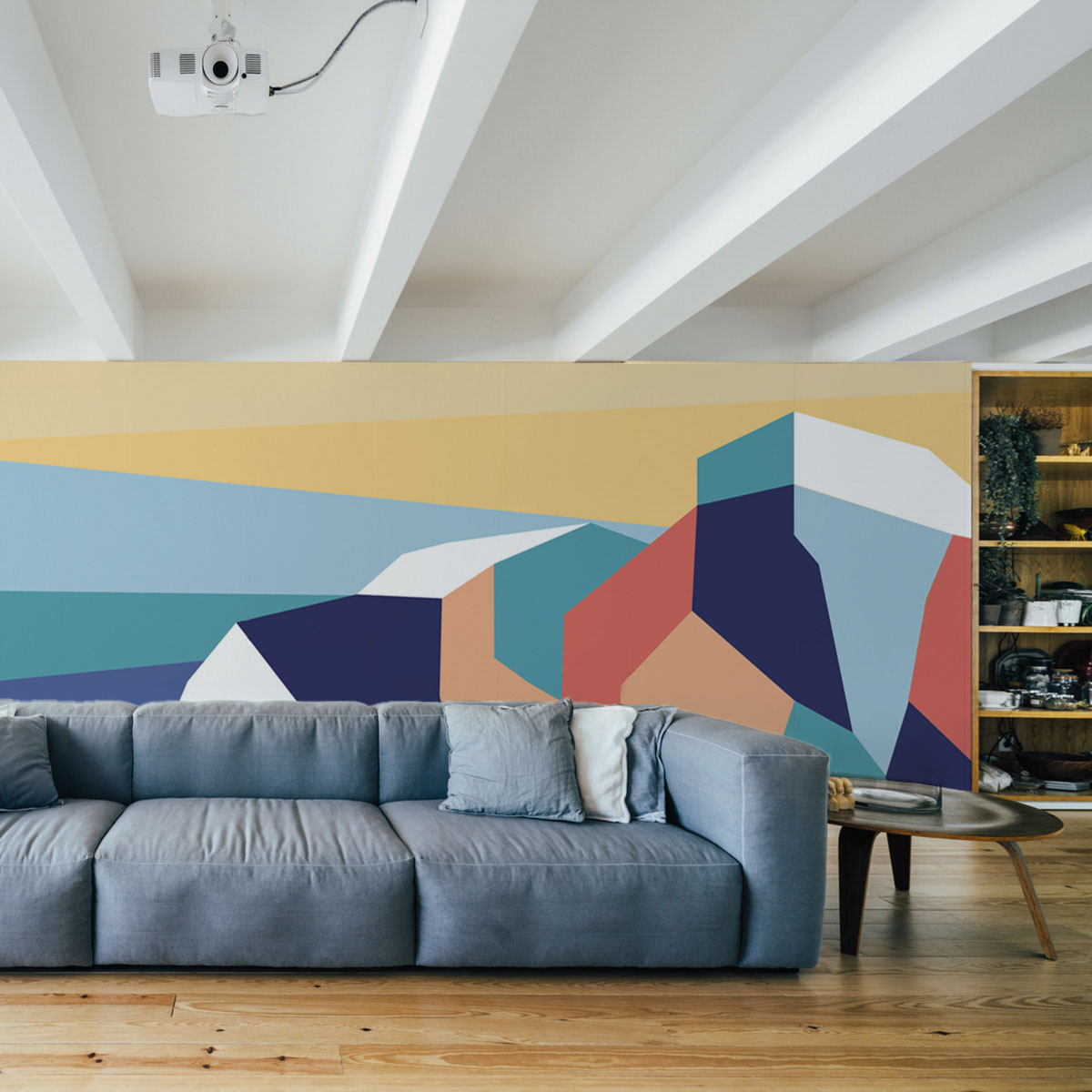 Papier peint panoramique Falaise d'aval, Orange 225 x 250cm couleurs, ACTE DECO
