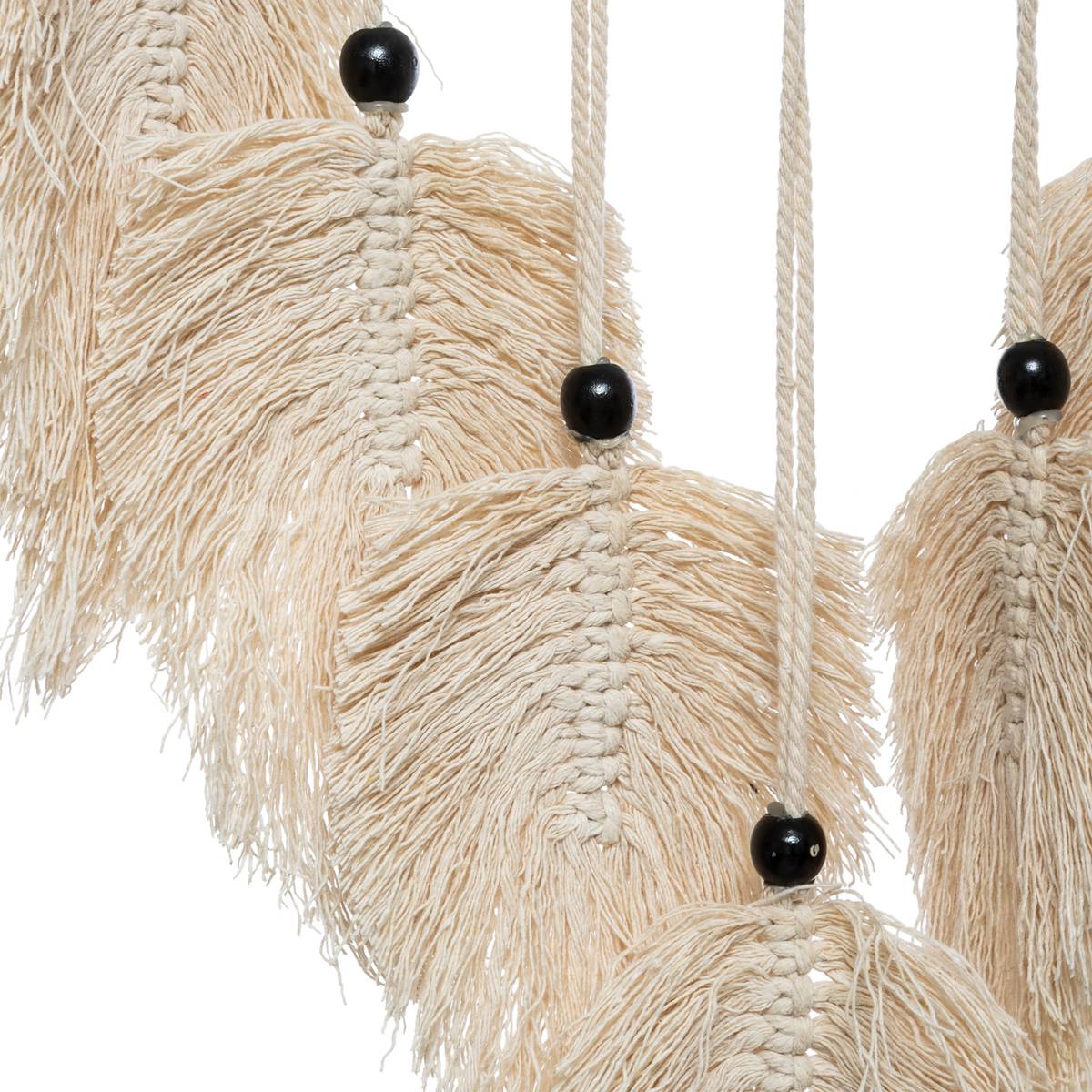 Décoration murale macramé coton SAFARI blanc, ATMOSPHERA