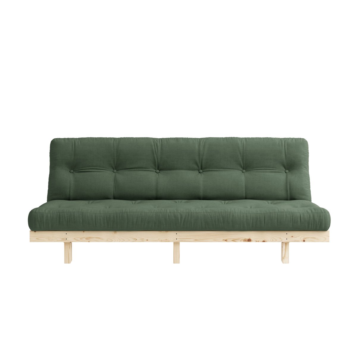 Banquette ajustable LEAN avec matelas futon kaki, KARUP DESIGN
