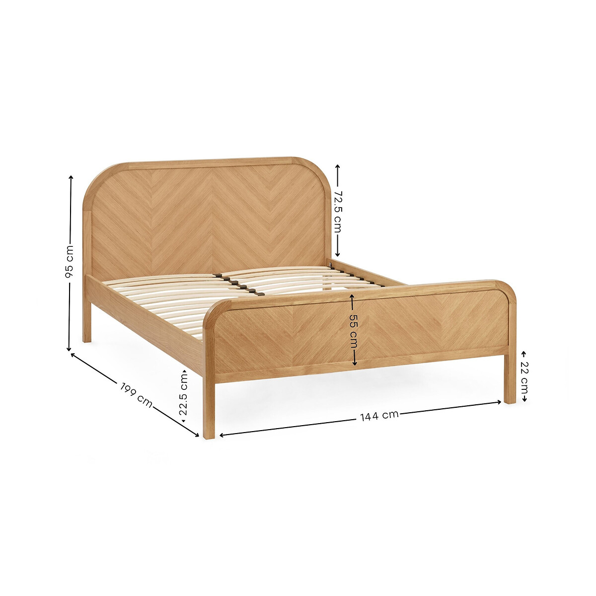 Mavi Chevron Oak Bed natural oak, SO'HOME