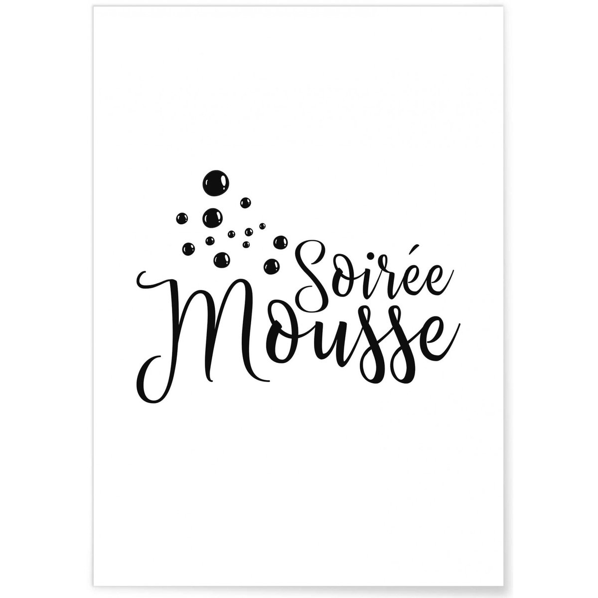 Affiche 'Soirée Mousse' blanc, L'AFFICHERIE