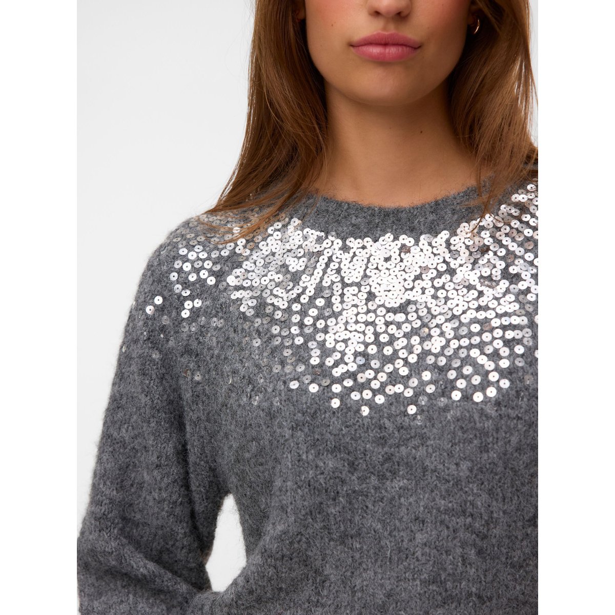 Pull En Maille dark grey melange, VERO MODA