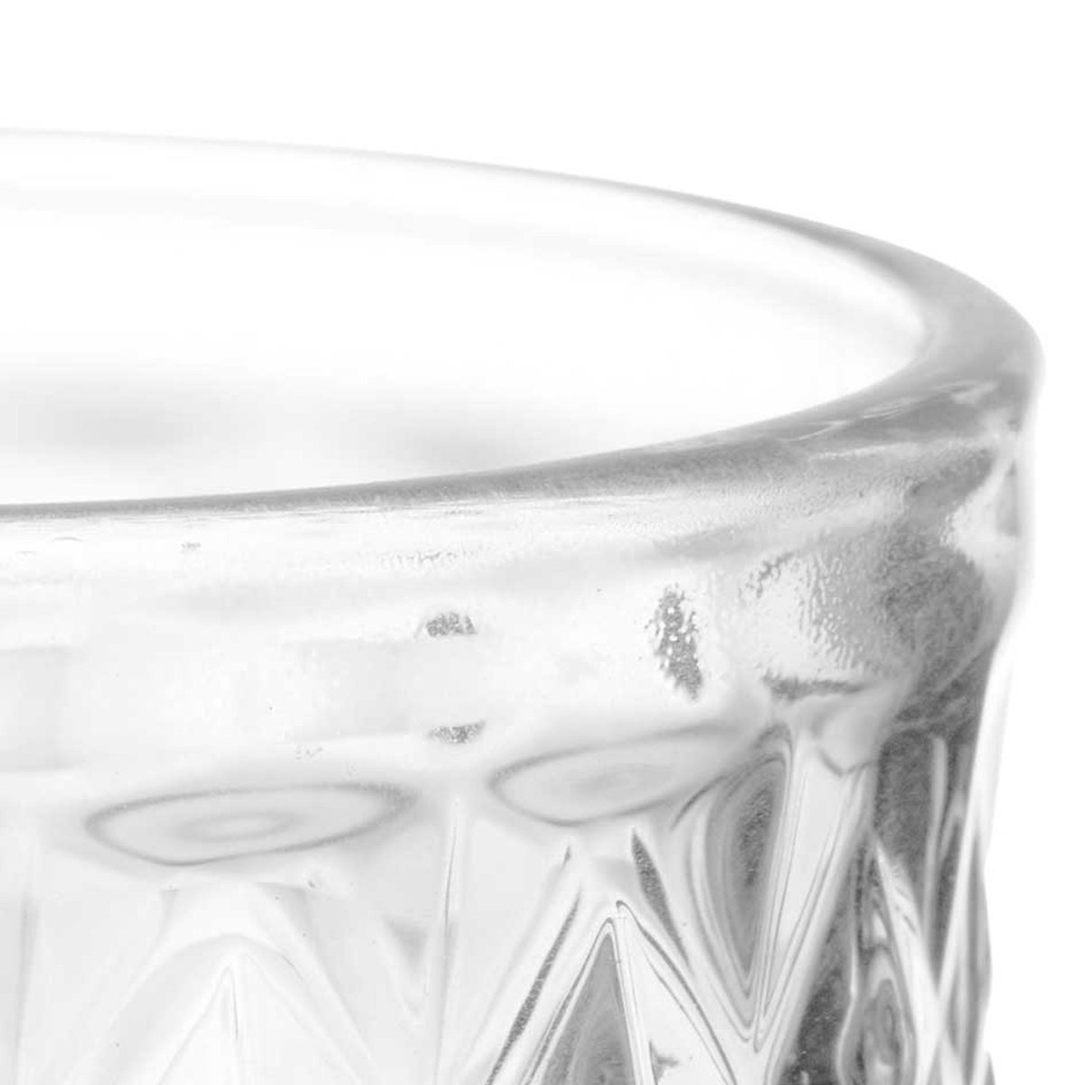 Set de 6 verres à vin sur pied en verre Diamants 22cl transparent, WADIGA