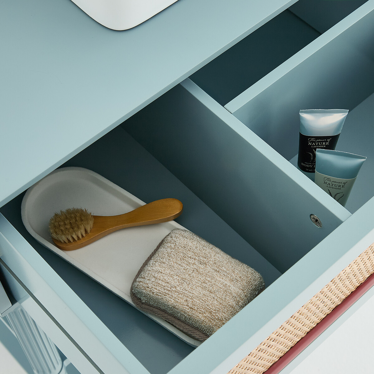 Meuble sous-vasque en rotin tressé L85 cm, SIDORE céladon, LA REDOUTE INTERIEURS