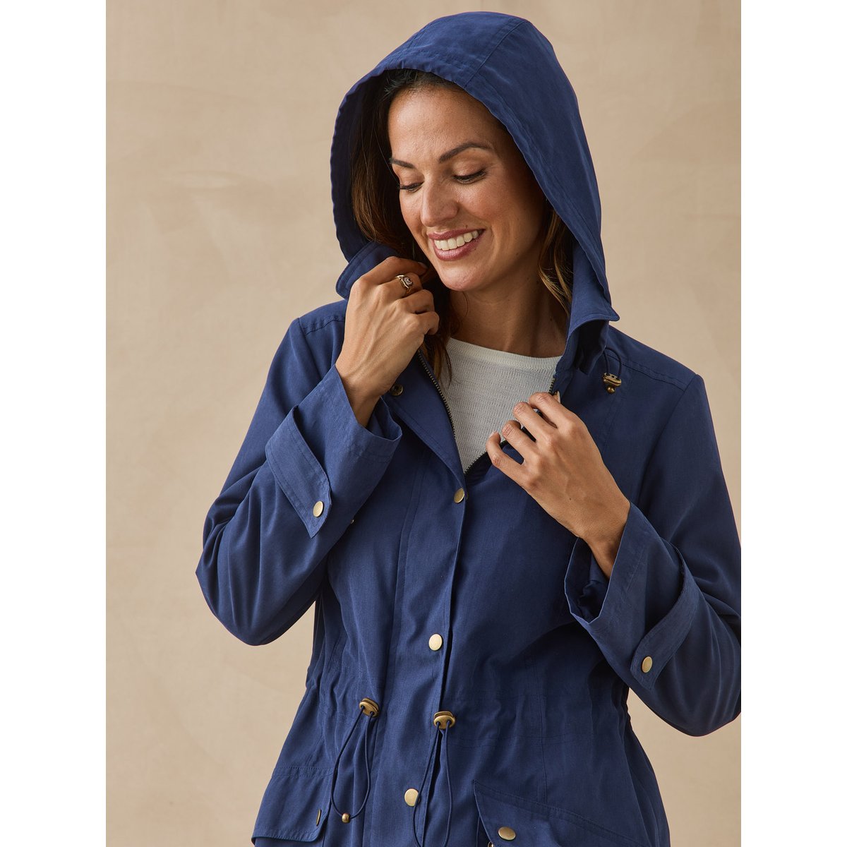 Parka à capuche amovible marine, DAXON