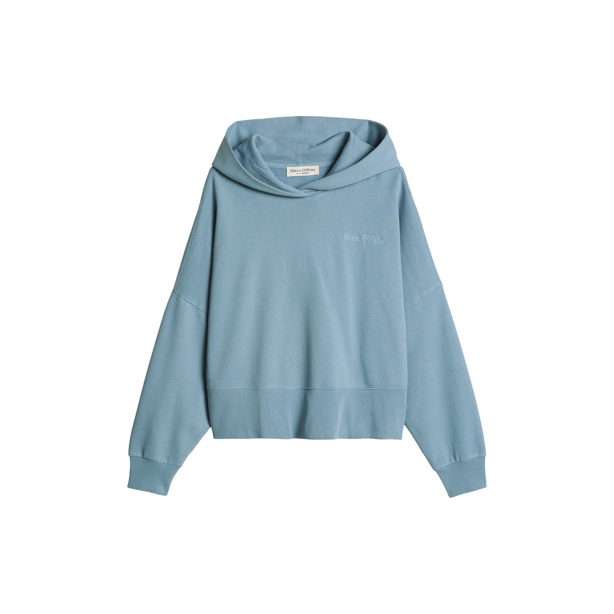 Hoodie relaxed avec du coton recyclé bleu, MARC O'POLO