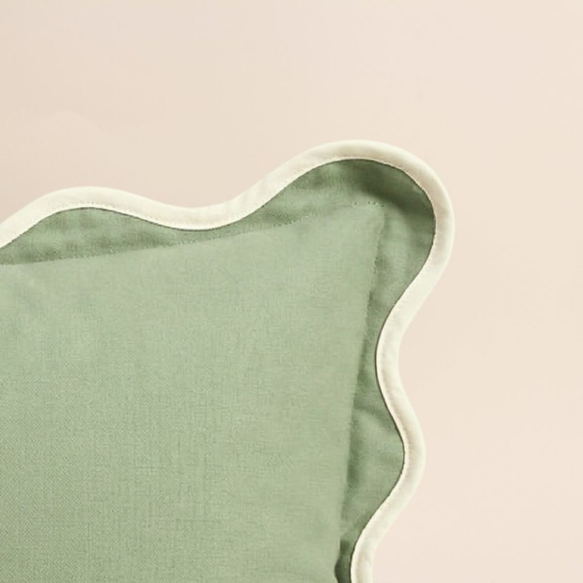 Coussin vintage contour vague 40x60cm vert, ORNAMI