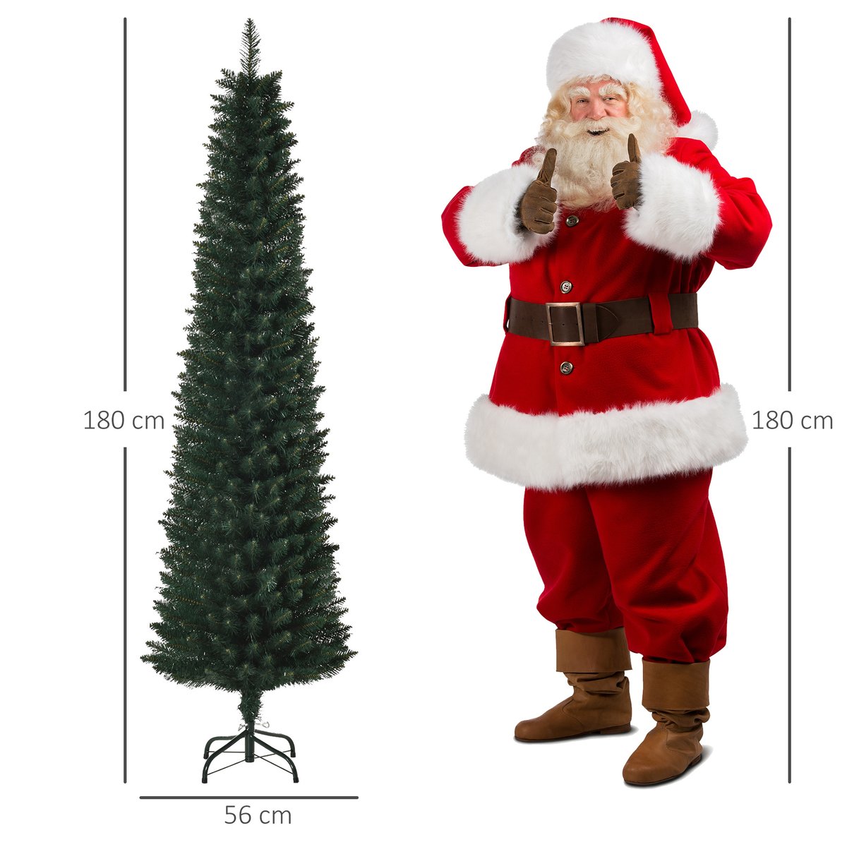 Sapin de Noël Plastique Vert vert, HOMCOM