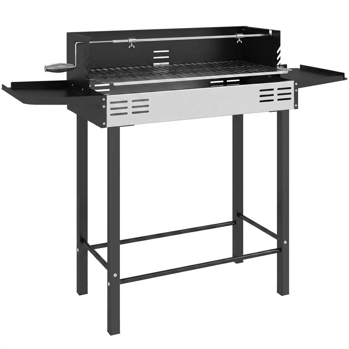 Barbecue au charbon de bois Acier inoxydable noir, OUTSUNNY