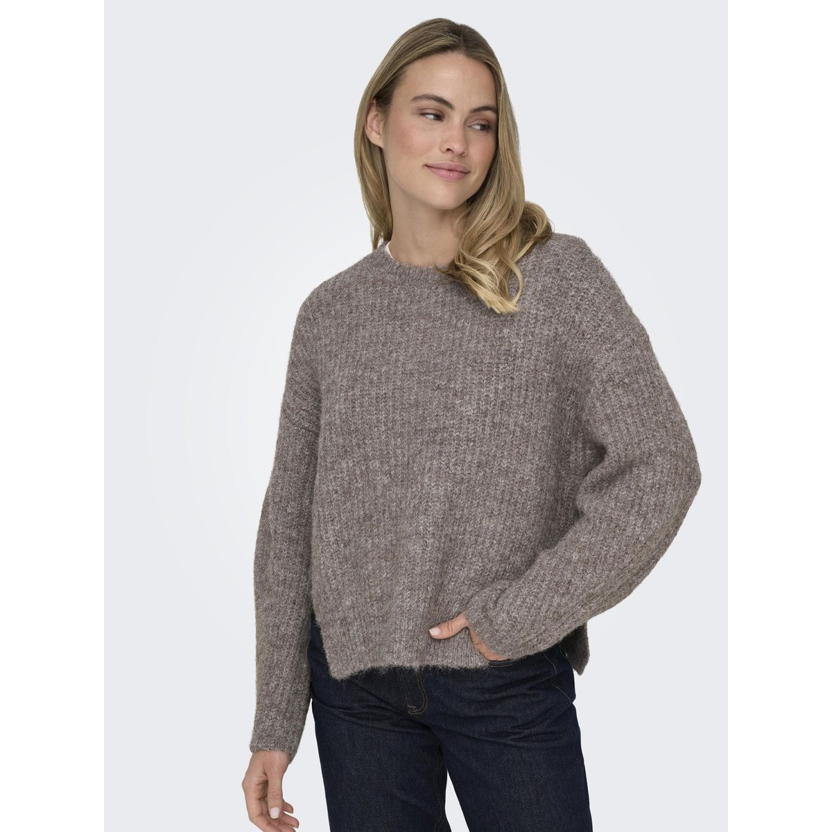 Pull En Maille chocolate brown, ONLY