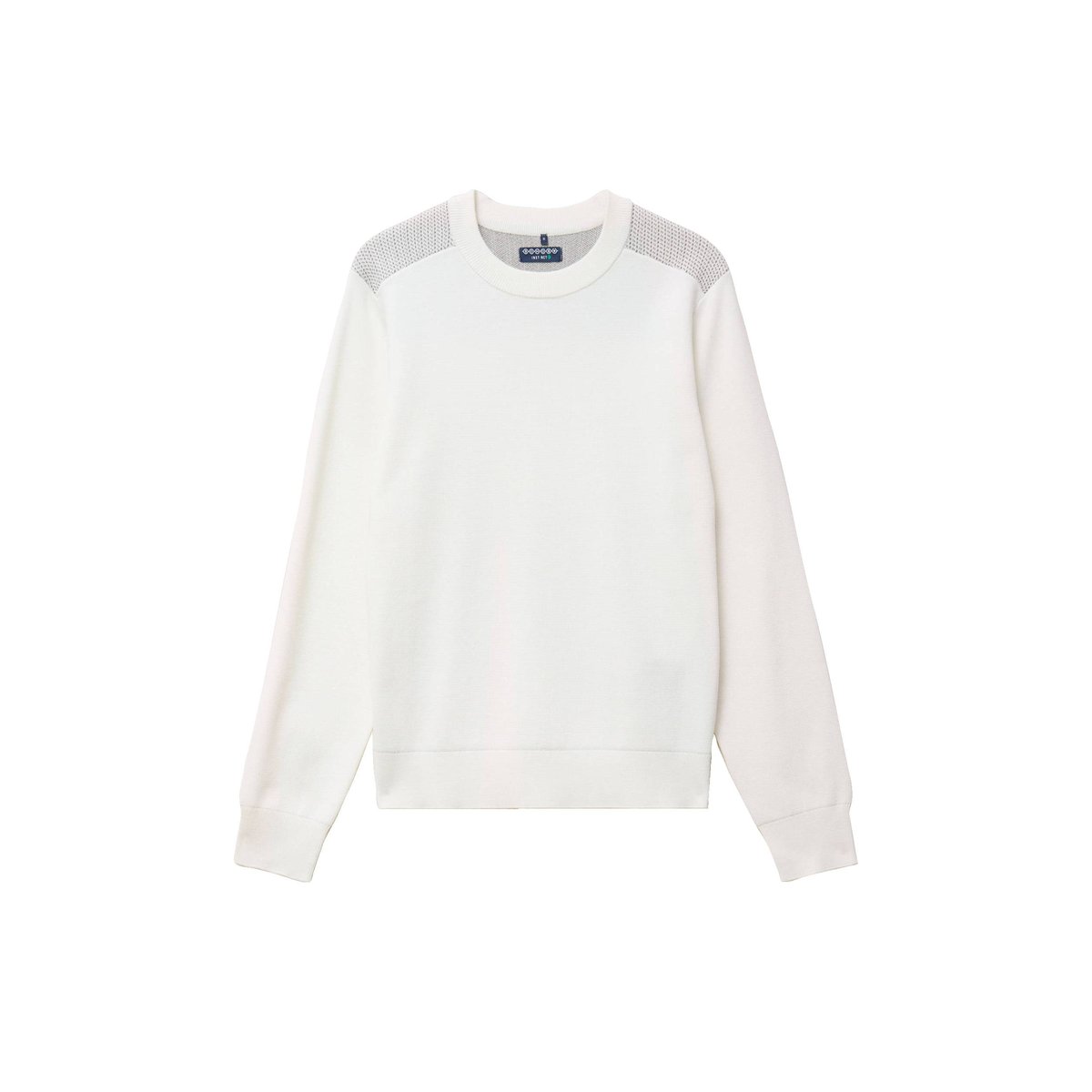 Pull droit fin col rond manches longues ecru, BONOBO