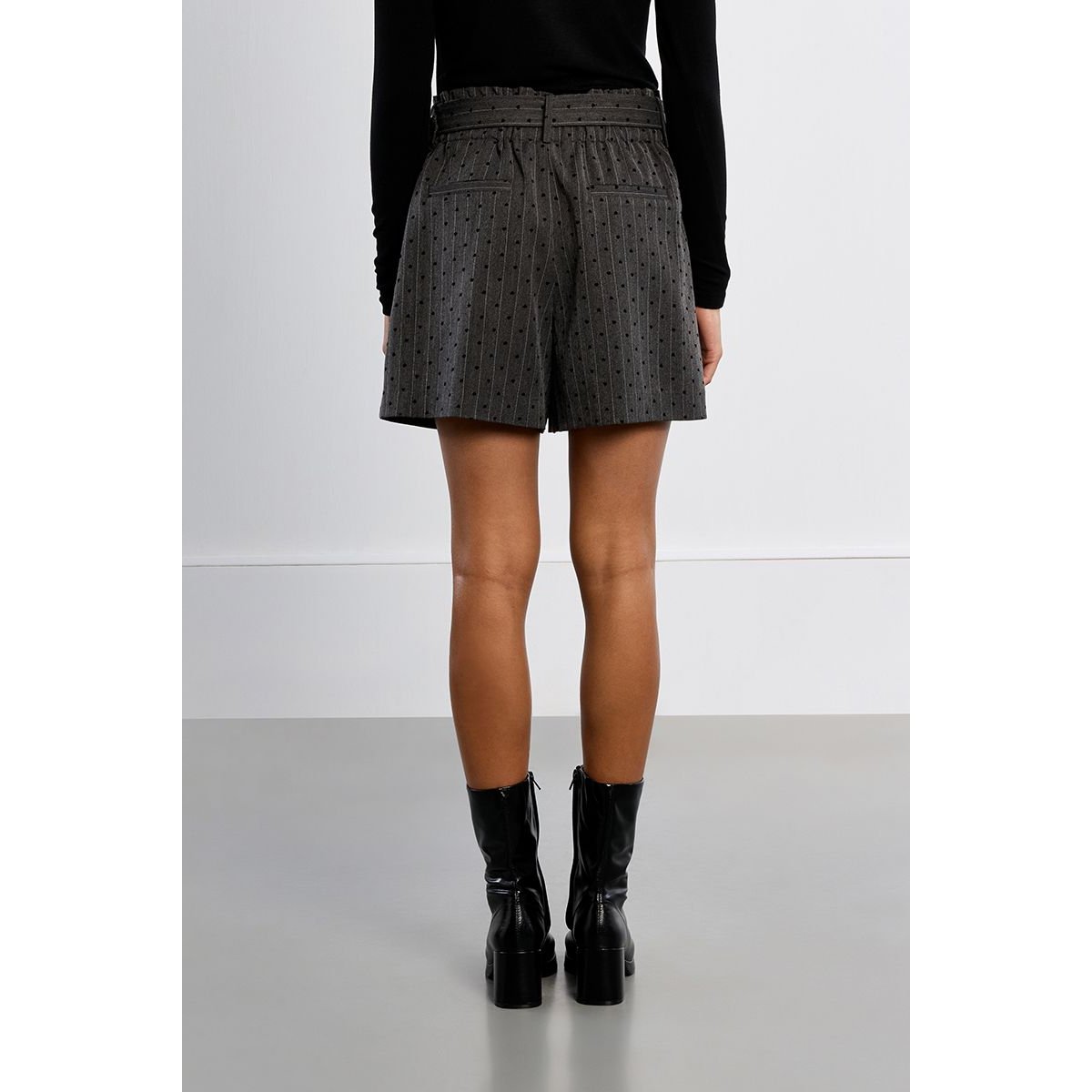 Short midi rayé, à cœurs dark grey, LILI SIDONIO