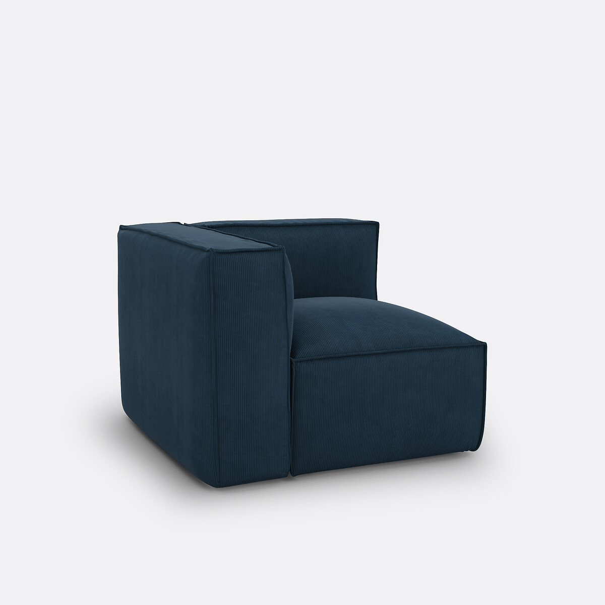 Elément d'angle pour canapé modulable, en velours côtelé fines côtes, SEVEN bleu, LA REDOUTE INTERIEURS