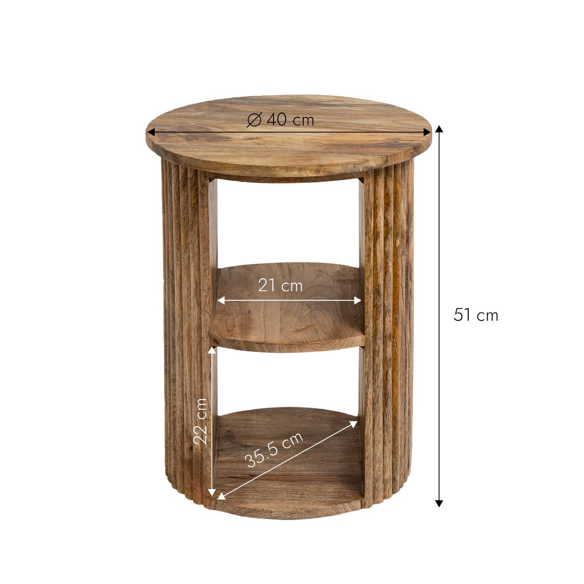 Table de chevet en bois de manguier MAËVA bois clair, MADE IN MEUBLES