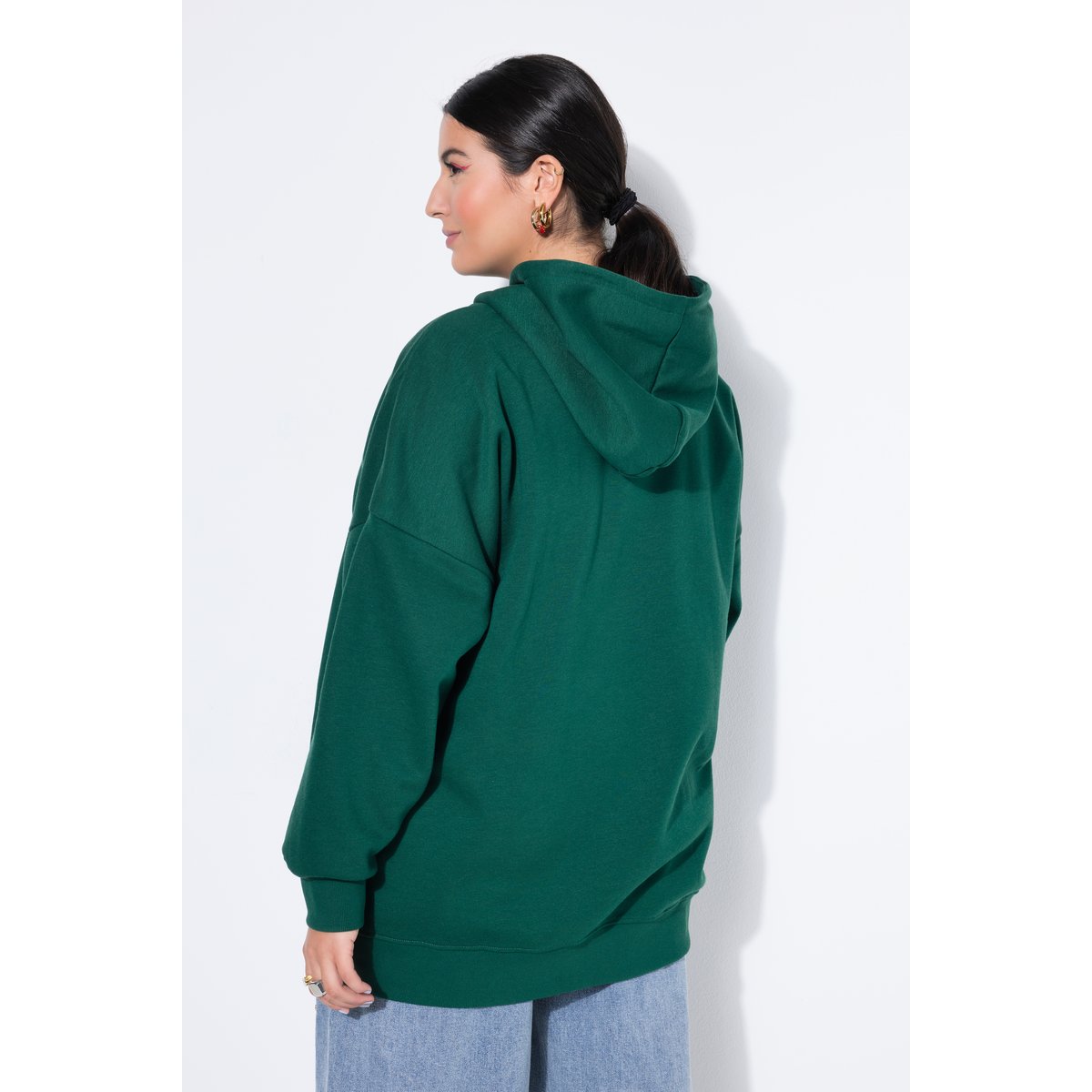Sweat à capuche oversize avec message vert foncé, STUDIO UNTOLD
