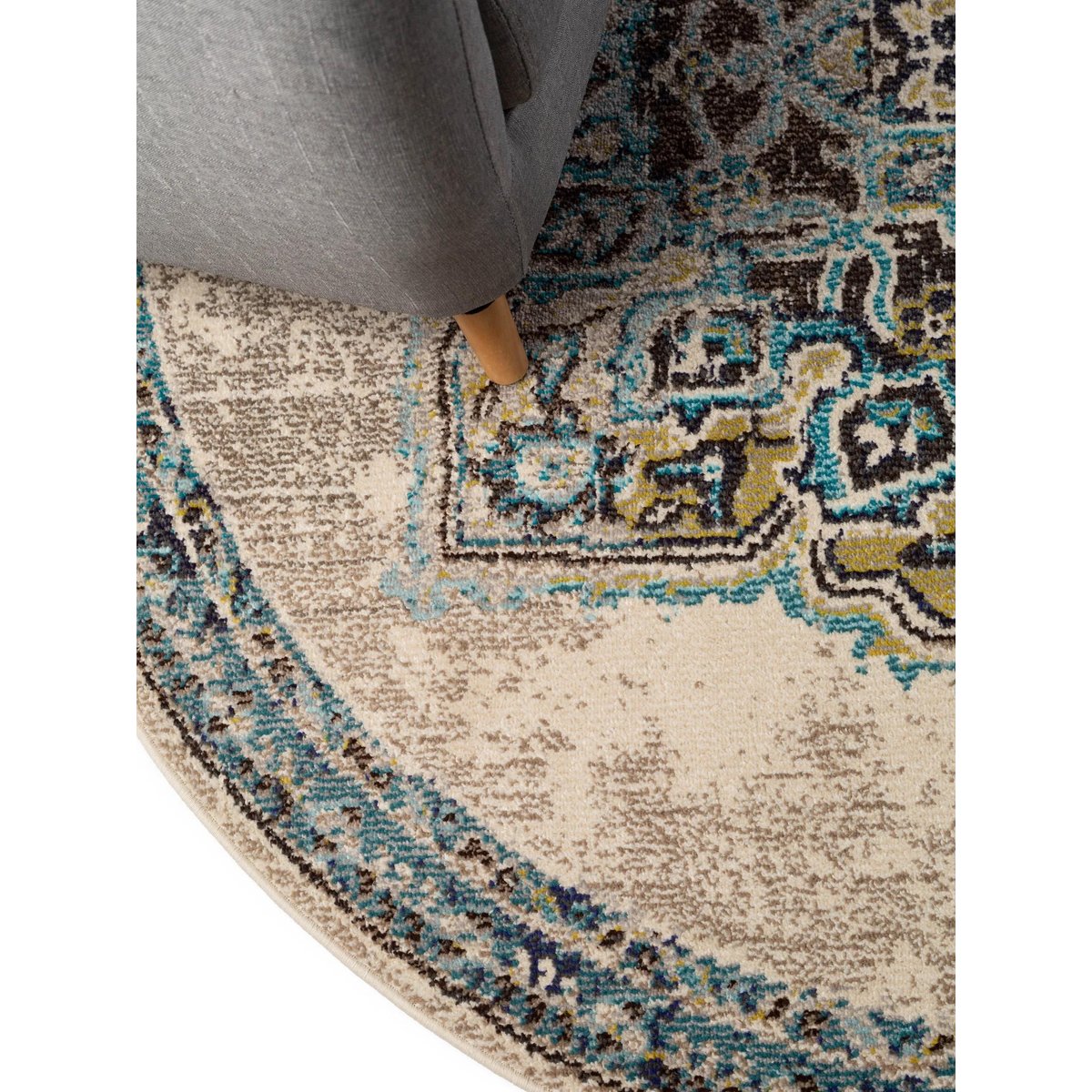 Tapis rond CASA beige, BENUTA