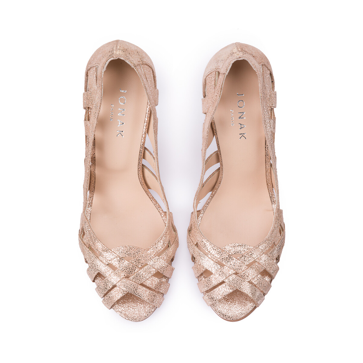 Zapatos de tacón de piel Djeny dorado, JONAK