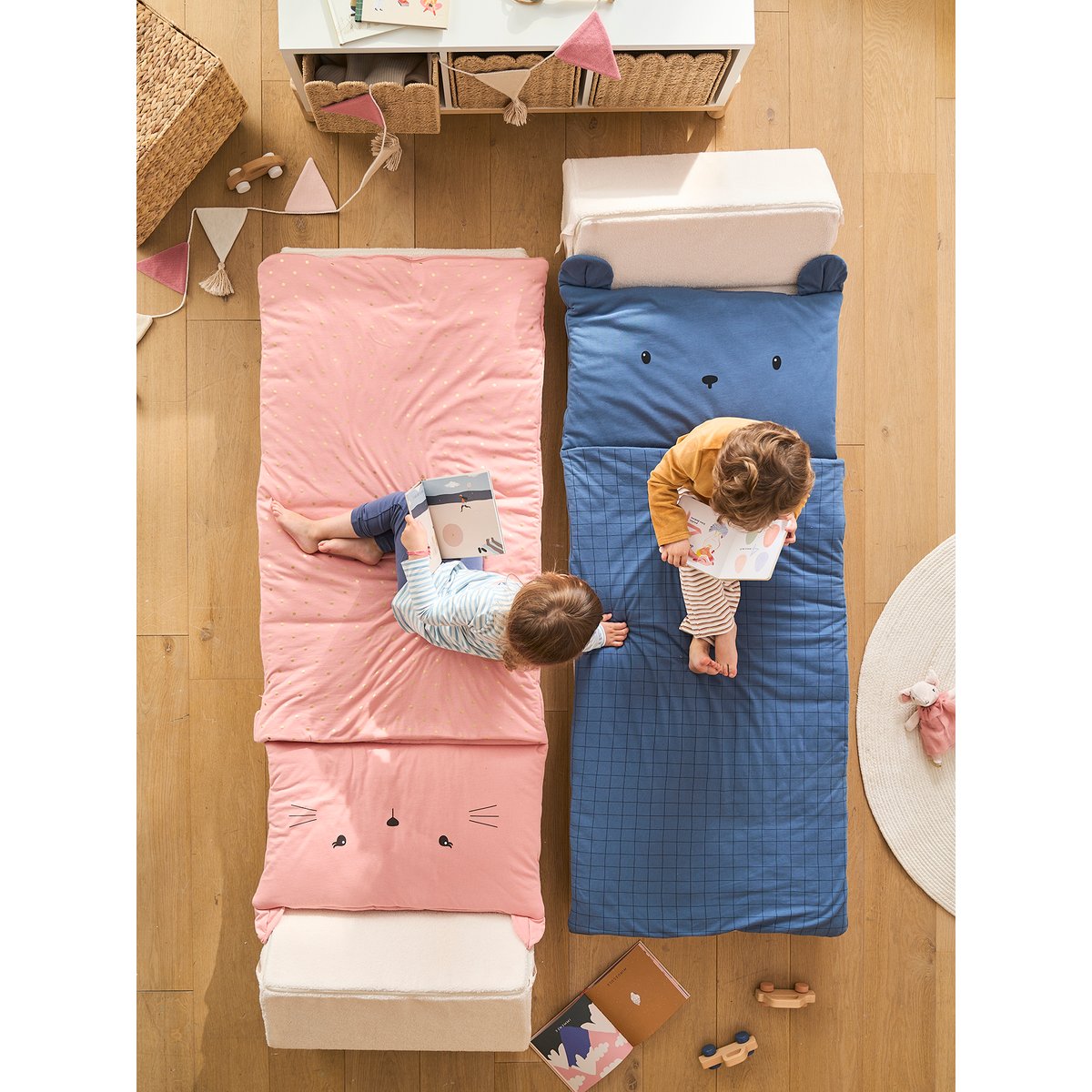 Sac de couchage Chat, avec coton recyclé rose, VERTBAUDET