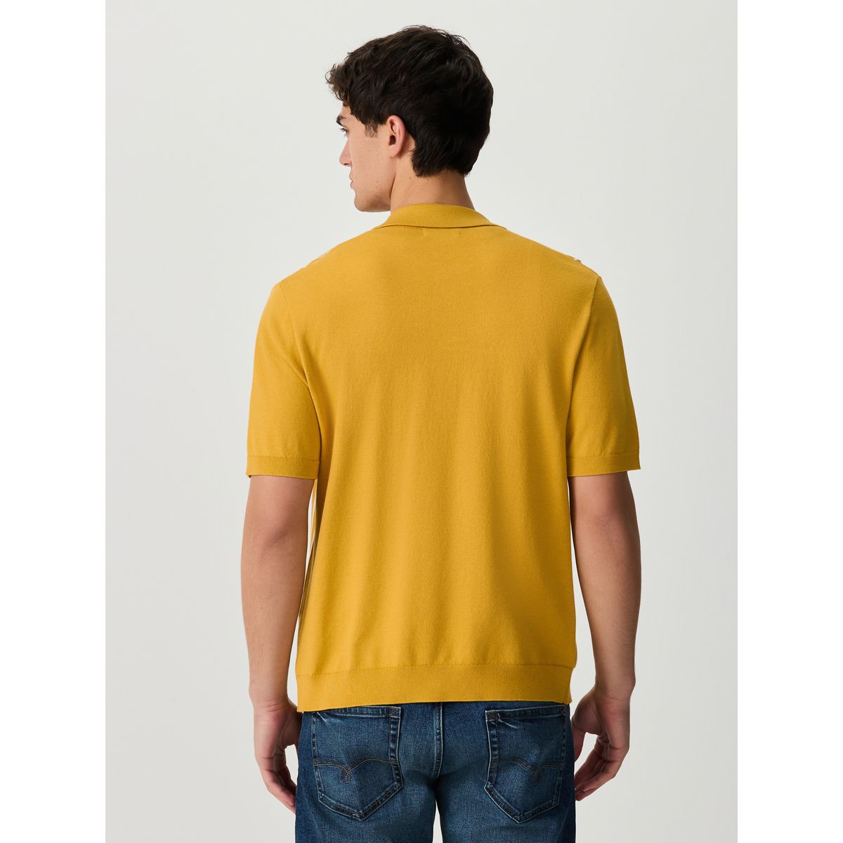 Polo en maille à manches courtes et rayures jaune, NEXT