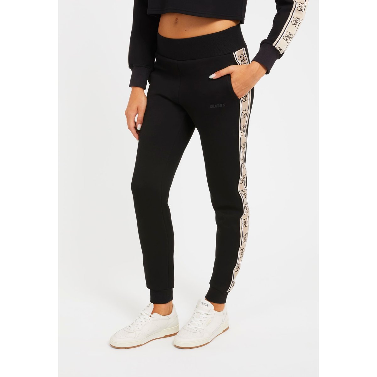 Joggers À Bandes Latérales Avec Logo noir, GUESS
