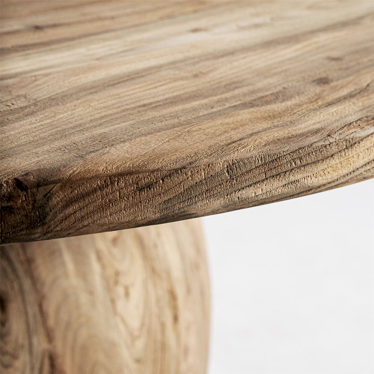Table de repas en teck recyclé style rustique brun clair effet bois sablé, RECOLLECTION
