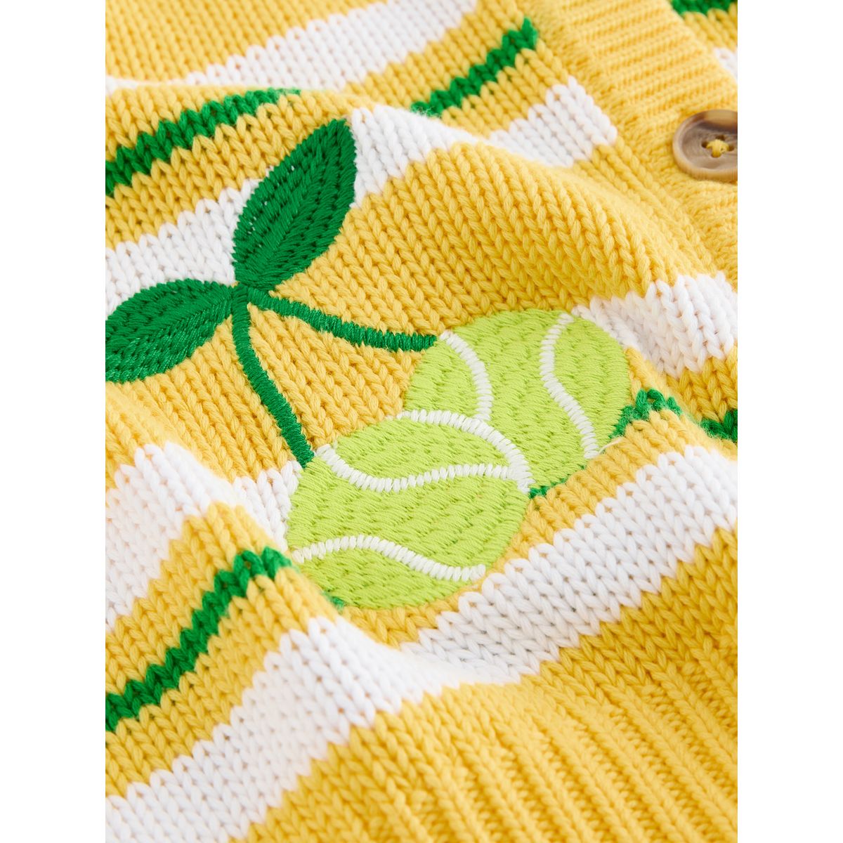 Cardigan manches courtes à rayures tennis rayure jaune, NEXT
