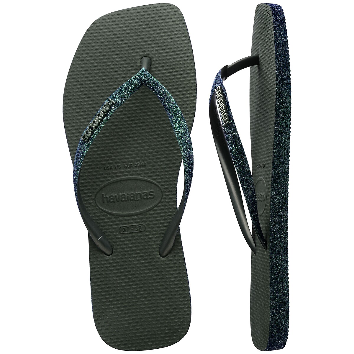 Tongs HAV SQUARE SPARKLE kaki, HAVAIANAS
