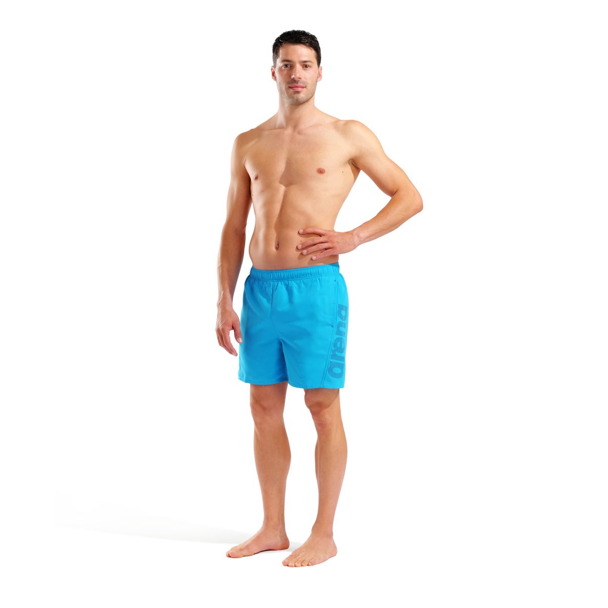 Boxer de plage arena Fundamentals Logo R pour hommes turquoise-navy, ARENA