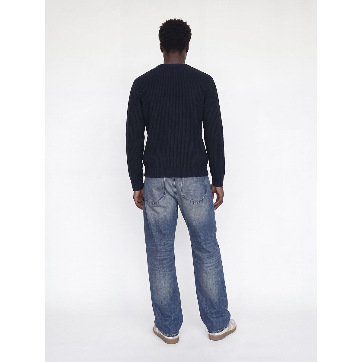 Pull col rond bleu marine, JACK & JONES