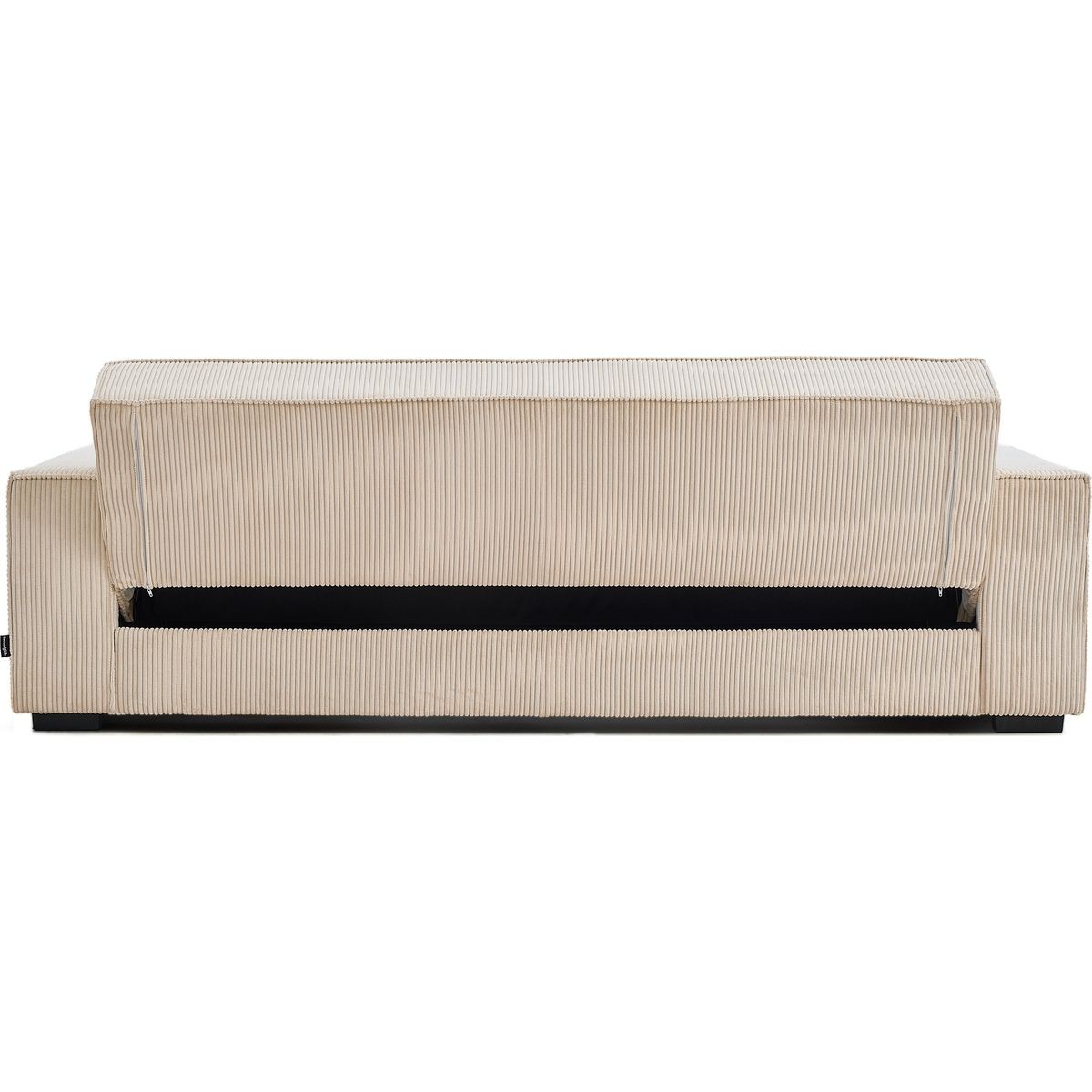 Canapé droit convertible 3 places en velours côtelé - NOMA beige, HOMIFAB