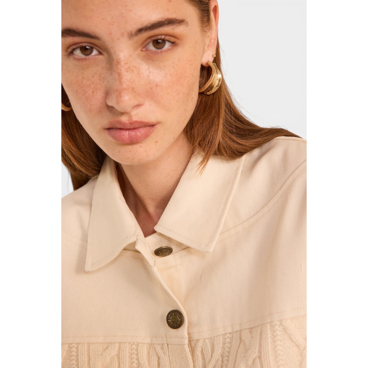 Pull à manches longues en laine et coton ALABAMA naturel, Maison 123