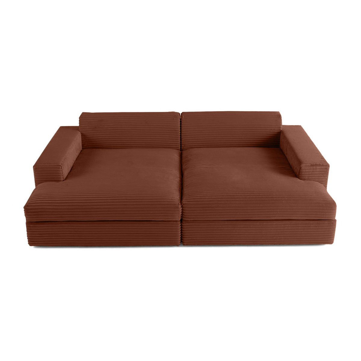 Canapé fixe 4 places - COLLINS terracotta, BEST MOBILIER