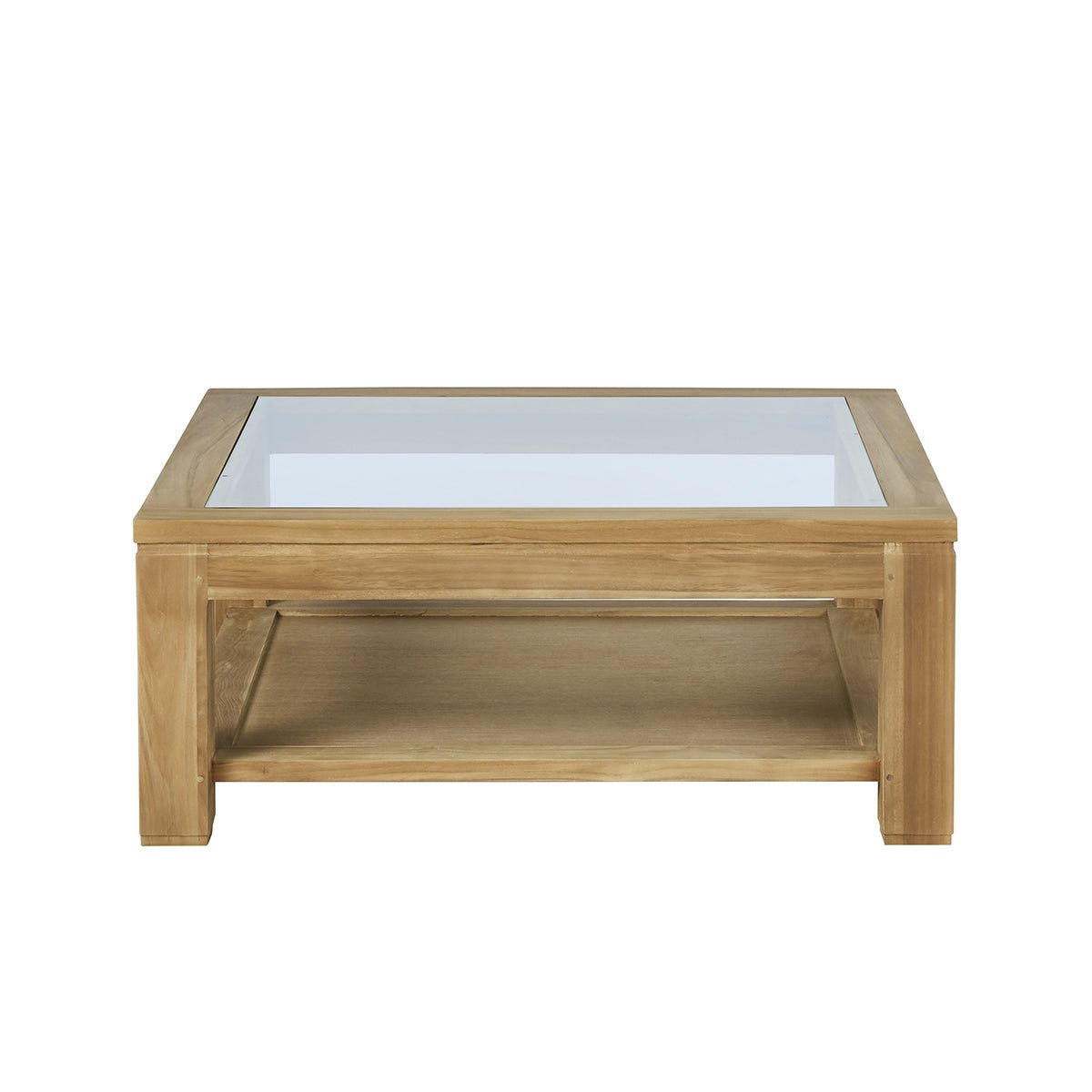 Table basse en teck massif 100 cm double plateau BOSTON naturel, BERAH GETAH