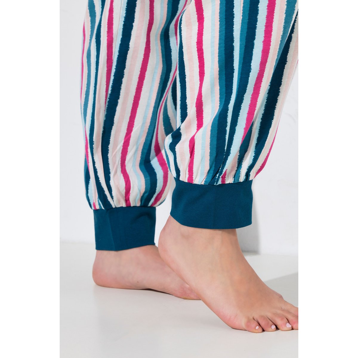 Pyjama décolleté rond et manches longues pétrole foncé, ULLA POPKEN