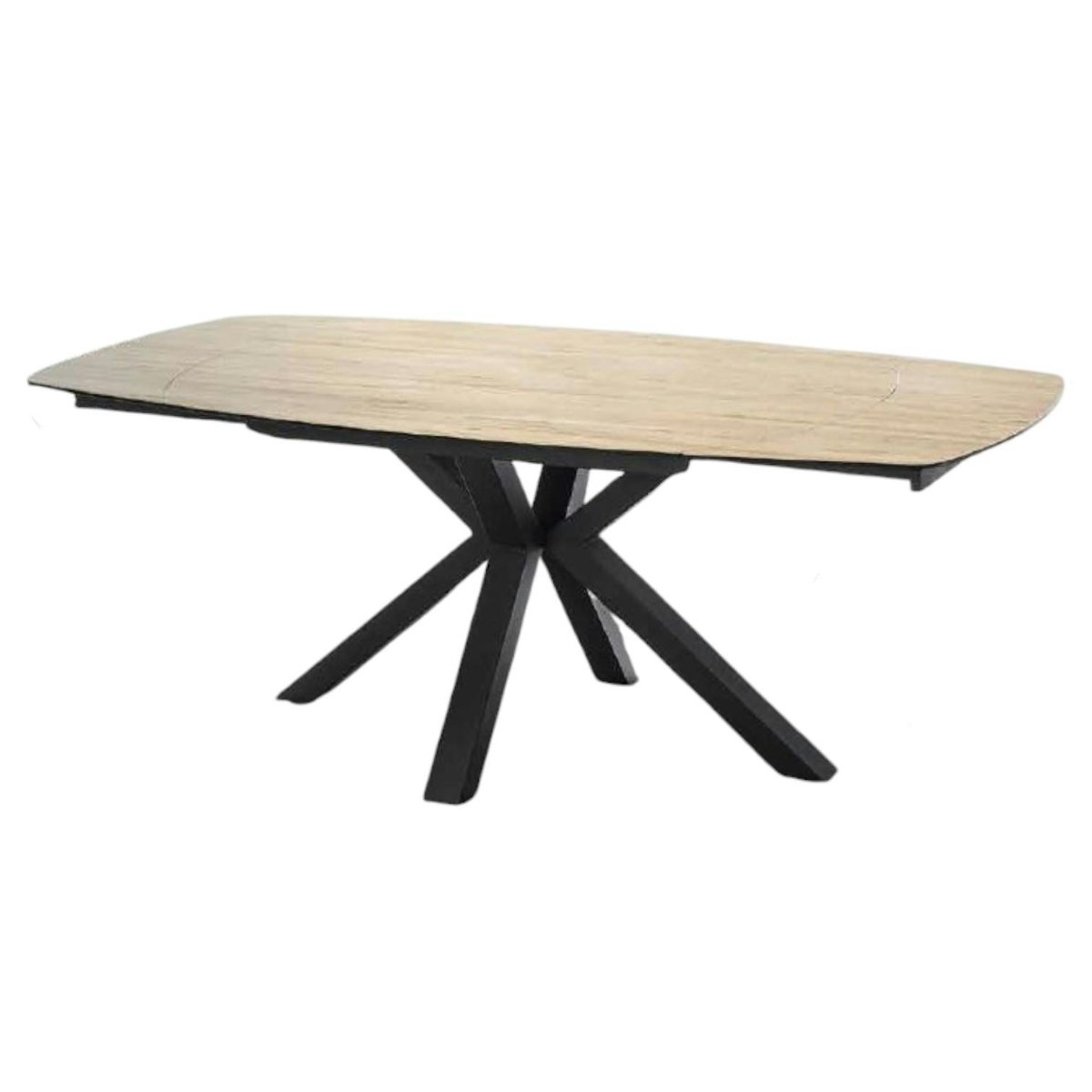 Table extensible en céramique forme ovale effet bois 140-200 cm LOMBARDIE bois naturel, PIER IMPORT