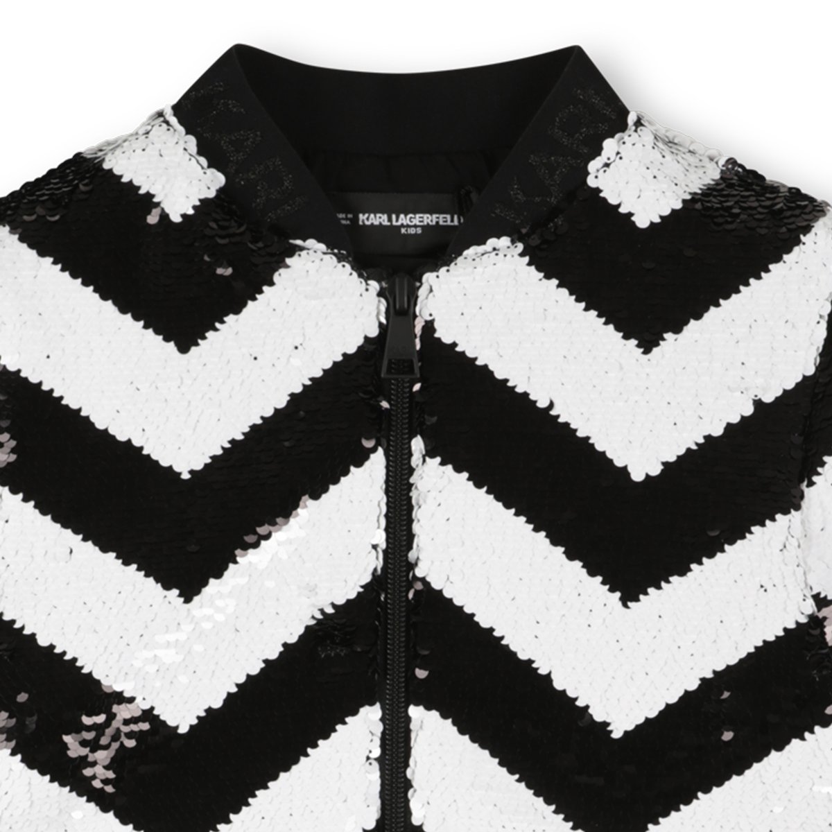 Robe avec fermeture éclair noir blanc, KARL LAGERFELD KIDS