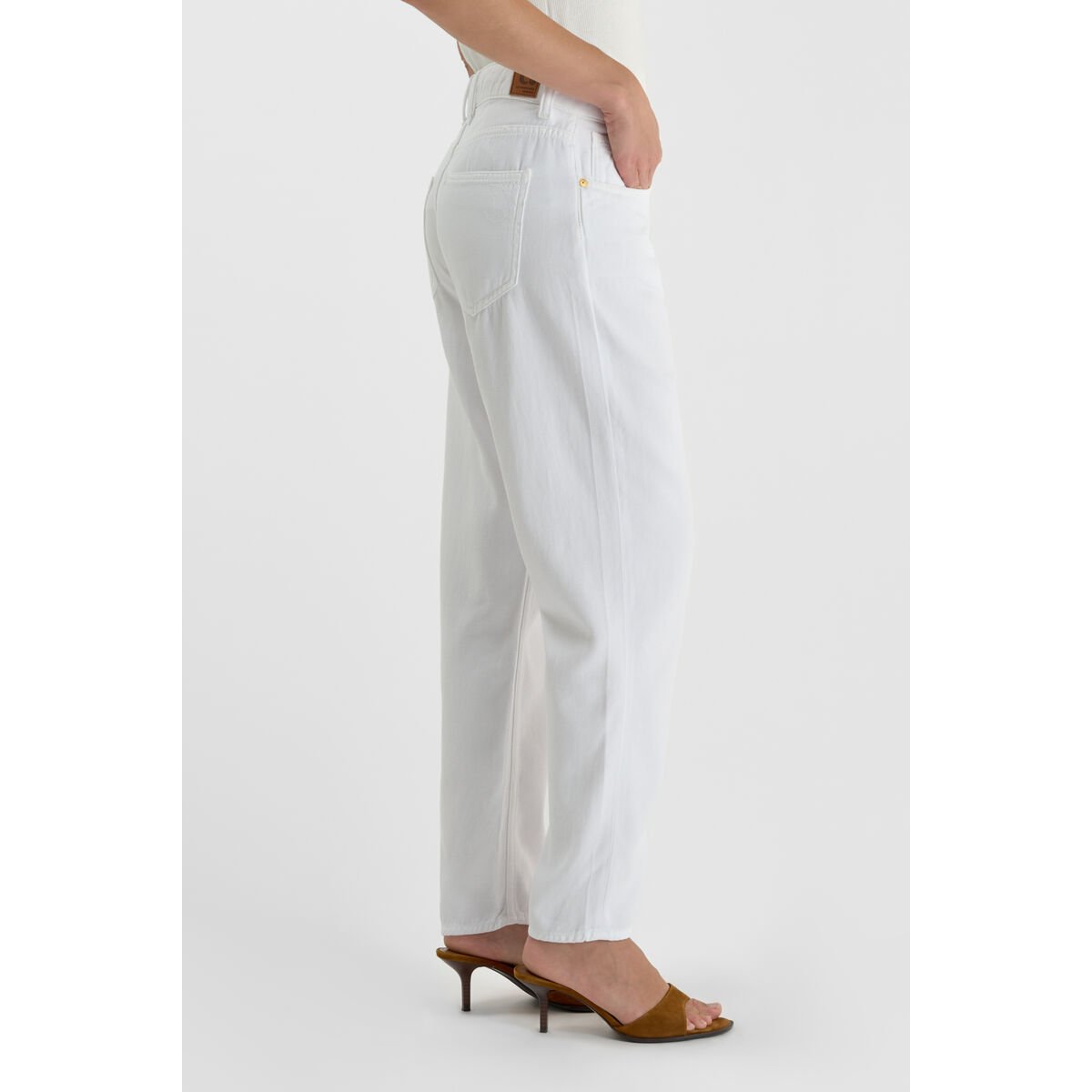 Jeans loose, large 400/60 girlfriend , 7/8ème white, LE TEMPS DES CERISES