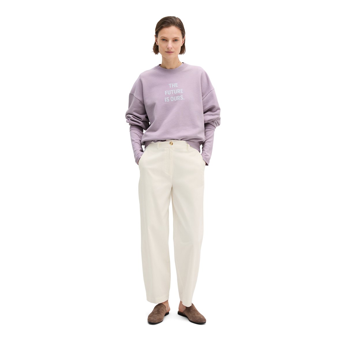 Woman's Day T-Sweatshirt loose en pur coton bio lilas, MARC O'POLO