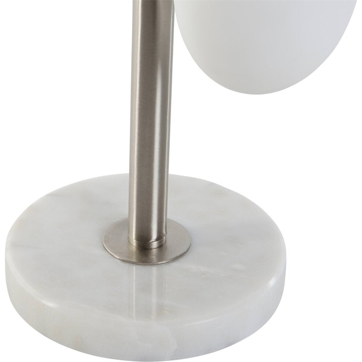 Lampadaire boule en verre et marbre MODERNO blanc opalin et argent mat, RECOLLECTION