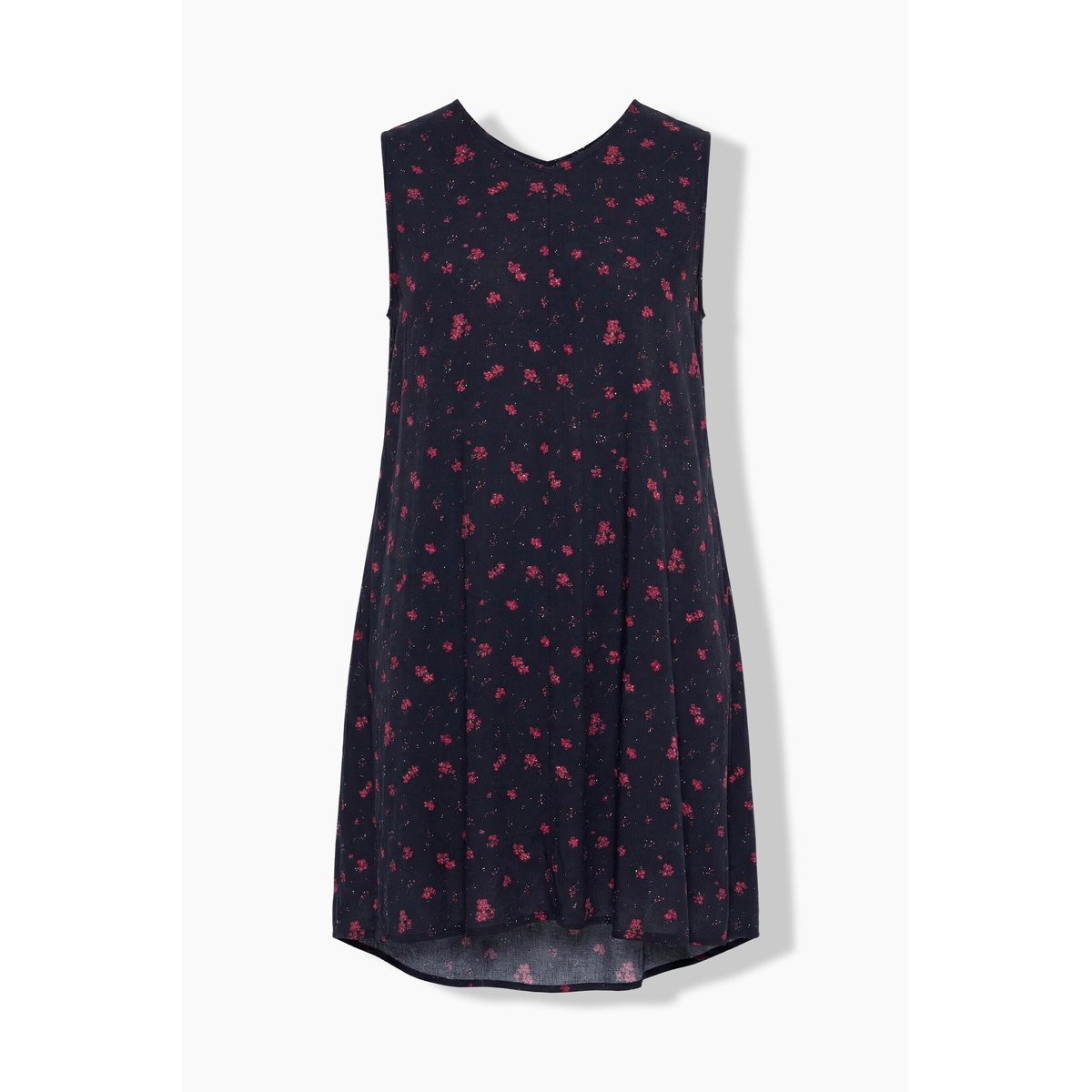 Robe à fleurs sans manches, décolleté en V noir, ULLA POPKEN