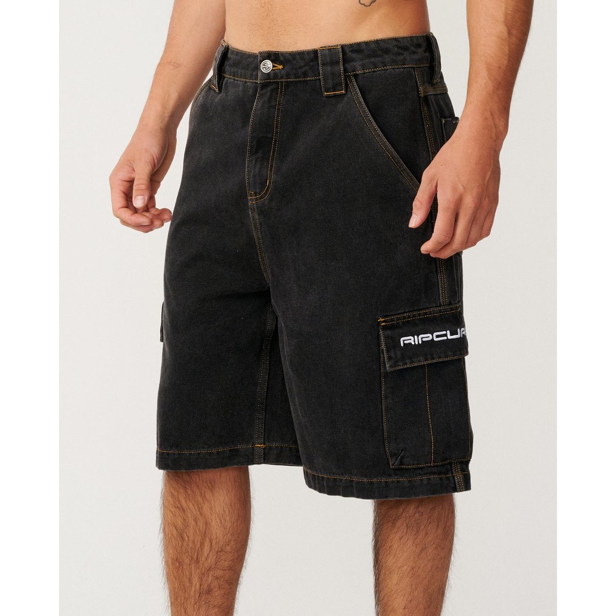 Short SEARCH SERIES DENIM 23"Cargo washed black, RIP CURL
