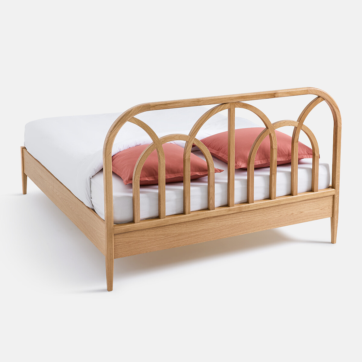 Bett ANDI mit Lattenrost, aus massiver Eiche und Eichenfurnier eiche, LA REDOUTE INTERIEURS