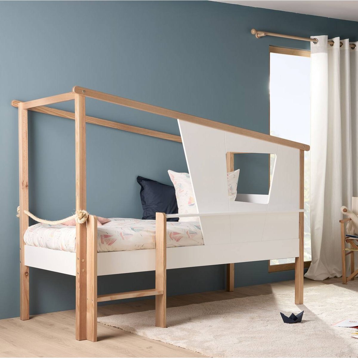 Lit cabane en bois Skipper multicolore, CAMIF