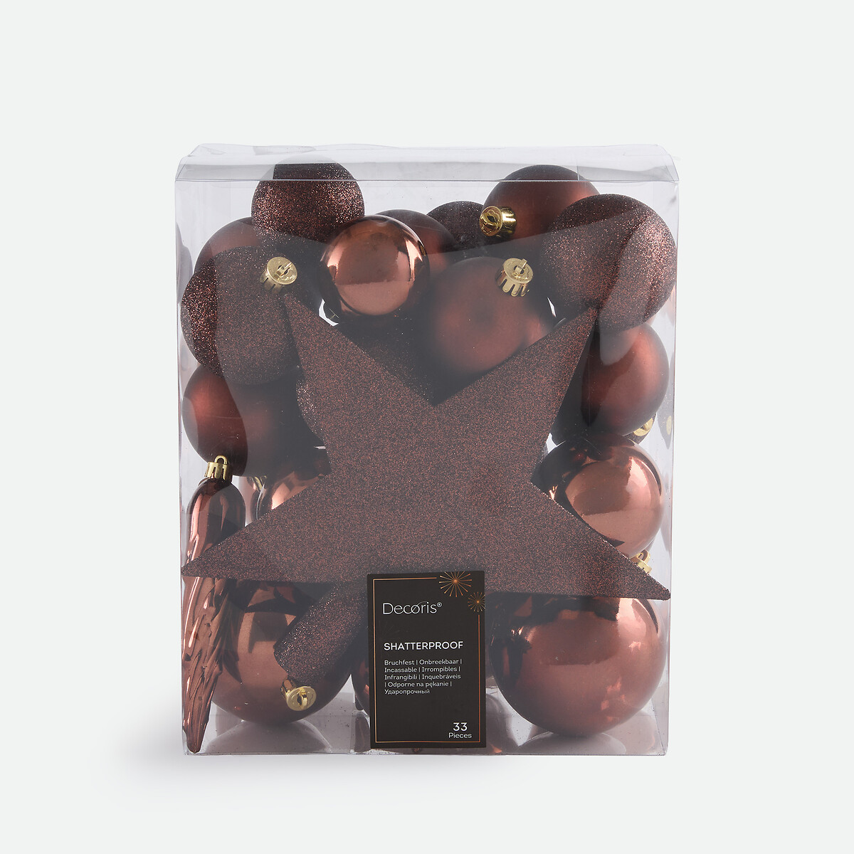 Coffret de 33 boules de Noël, CASPAR marron, LA REDOUTE INTERIEURS