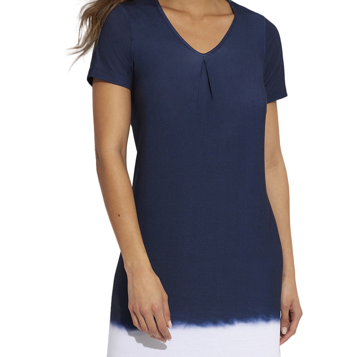 Robe longue estivale manches courtes Complementos bleu marine, SELMARK MARE