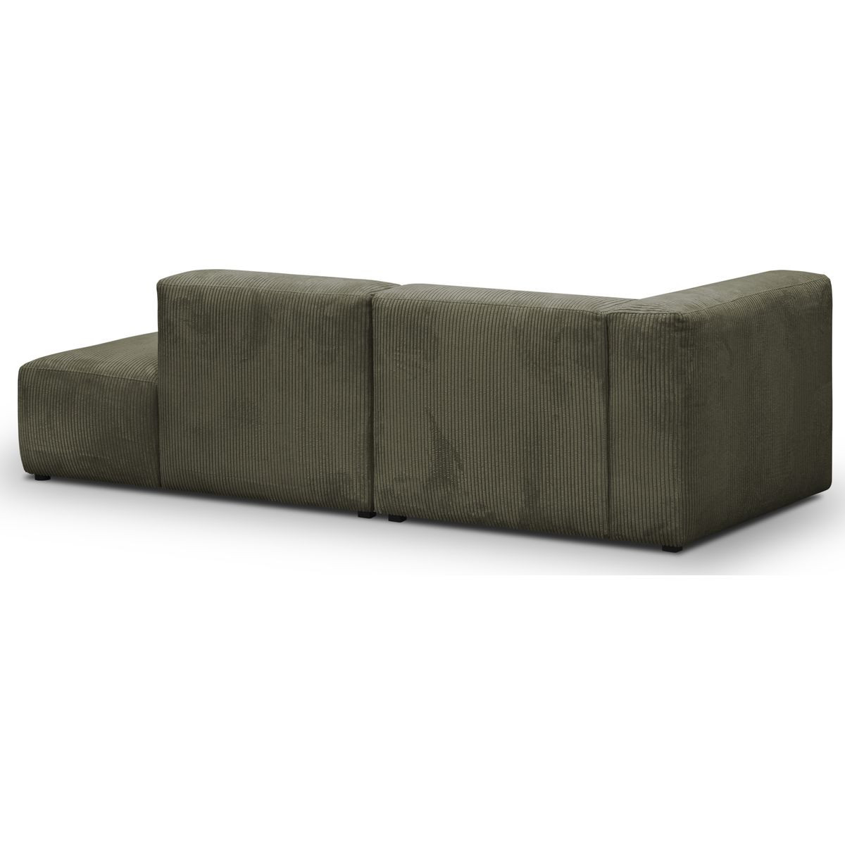 Canapé d'angle à droite modulable 3/4 places en velours côtelé - MODULO vert kaki, HOMIFAB