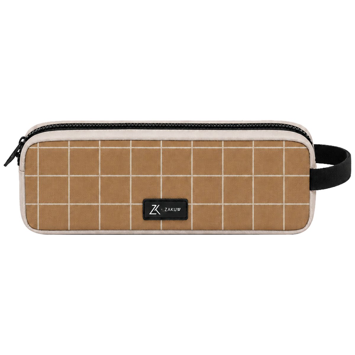 Trousse scolaire marron, beige, ZAKUW