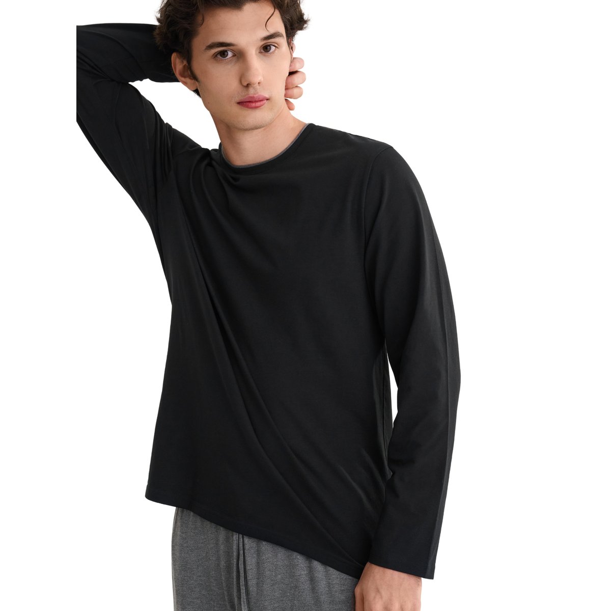 Pyjama pantalon top manches longues Titan noir, LISCA
